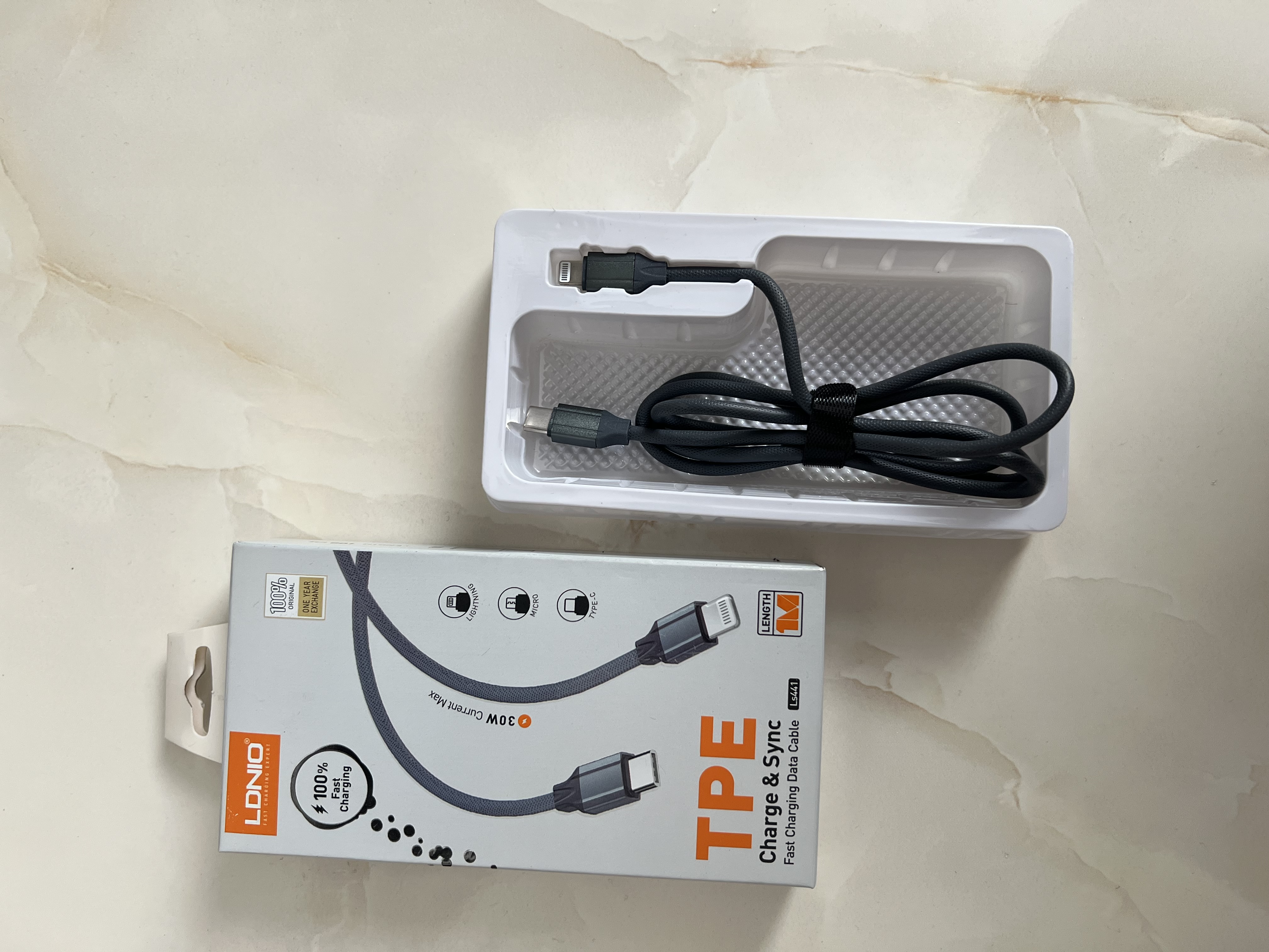 کابل شارژ Type-C به Lightning برند LDNIO | فست شارژ ۳۰ وات