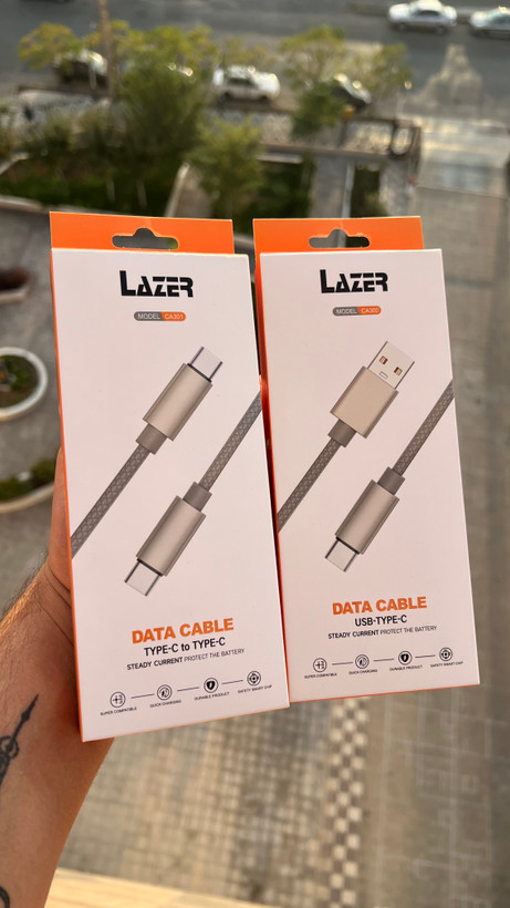 کابل شارژ LAZER کنفی فست شارژ ۶۰ وات | انتقال دیتا